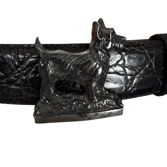 Lyn Gaylord New York men's black genuine leather adjustable belt size SM - Picture 6 of 8